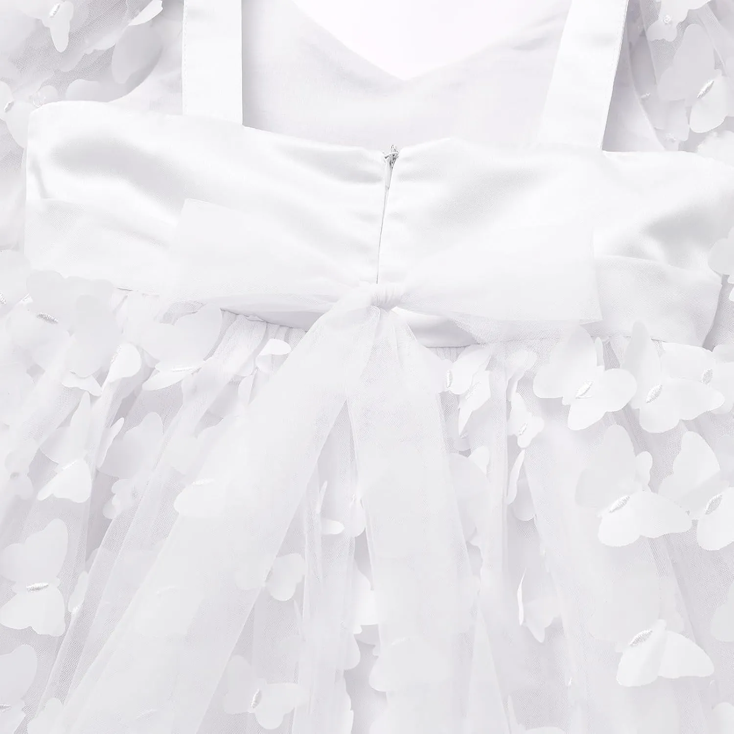IDOPIP Flower Girl Butterfly Birthday Tutu Dress for Kids Baby Wedding Party Communion Dresses Princess Pageant Tulle Gowns