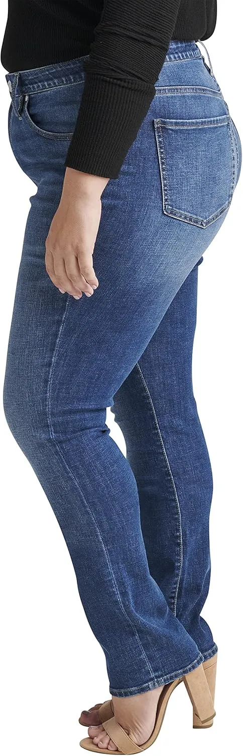 JAG Women's Plus Size Ruby Mid Rise Straight Leg Jeans