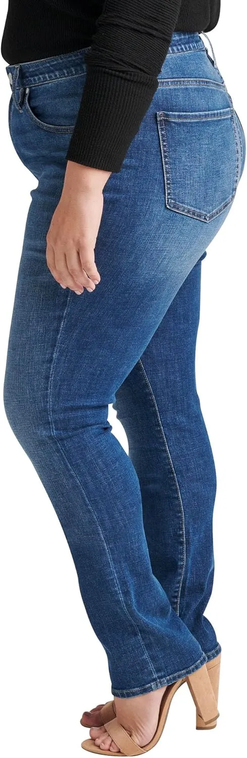 JAG Women's Plus Size Ruby Mid Rise Straight Leg Jeans