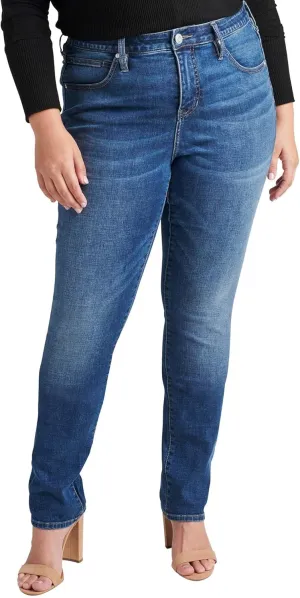 JAG Women's Plus Size Ruby Mid Rise Straight Leg Jeans
