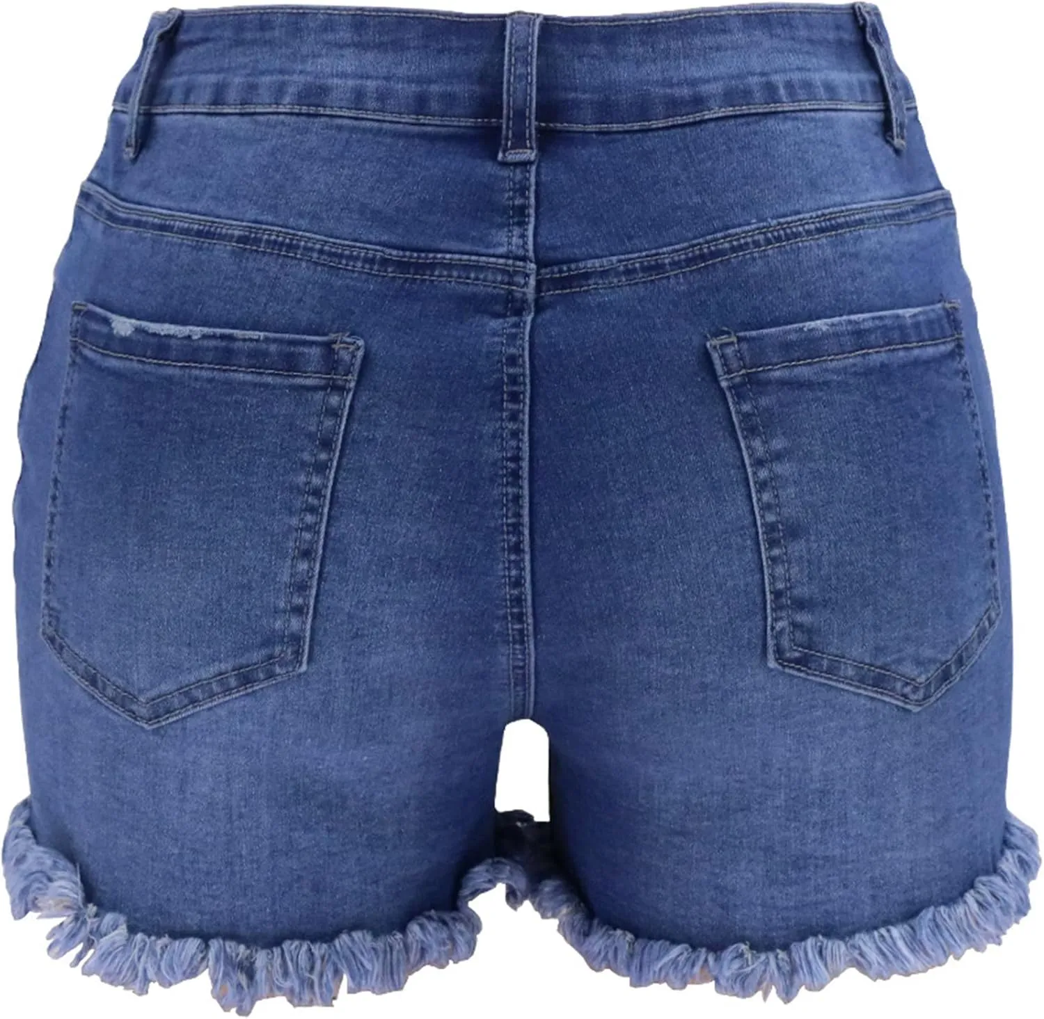 Jean Shorts for Women High Waisted Stretchy Distressed Denim Shorts Ripped Frayed Raw Hem Summer Casual Shorts