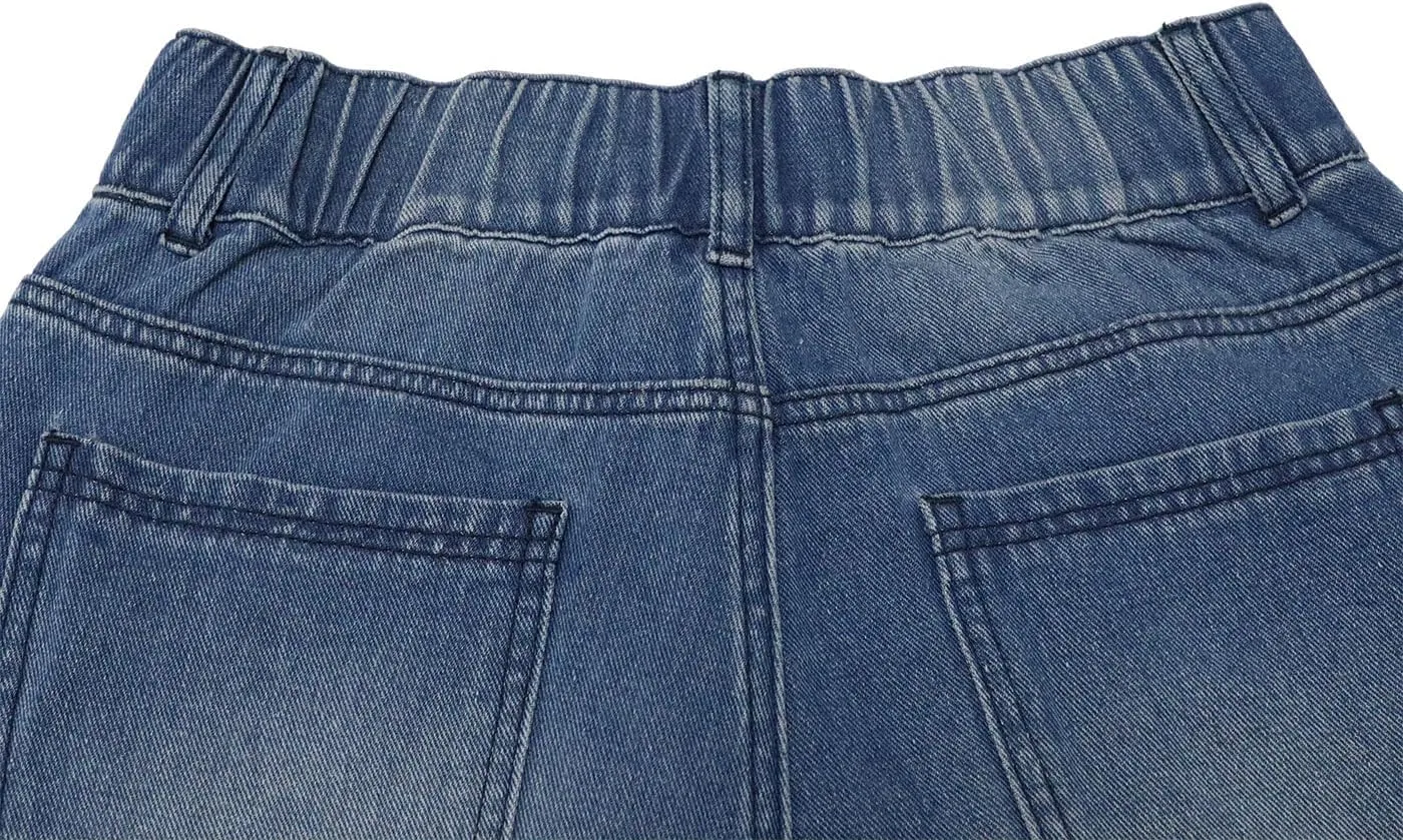 Kisswow Straight Leg Jeans Cargo Pants Women Elastic Waist Denim Pants Girls