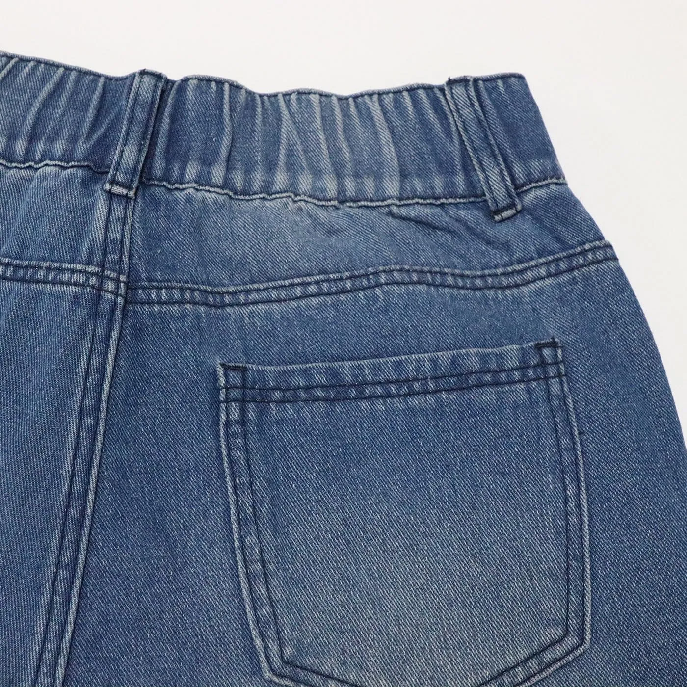 Kisswow Straight Leg Jeans Cargo Pants Women Elastic Waist Denim Pants Girls