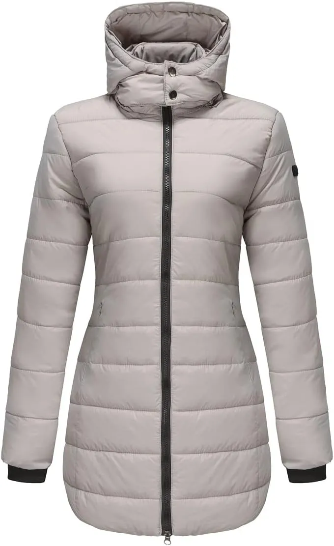 Kubbon Women’s Puffer Jacket Winter Thickened Warm Down Coats Casual Long Sleeve Padded Coats Outwear with Pockets
