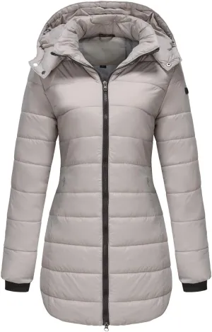 Kubbon Women’s Puffer Jacket Winter Thickened Warm Down Coats Casual Long Sleeve Padded Coats Outwear with Pockets
