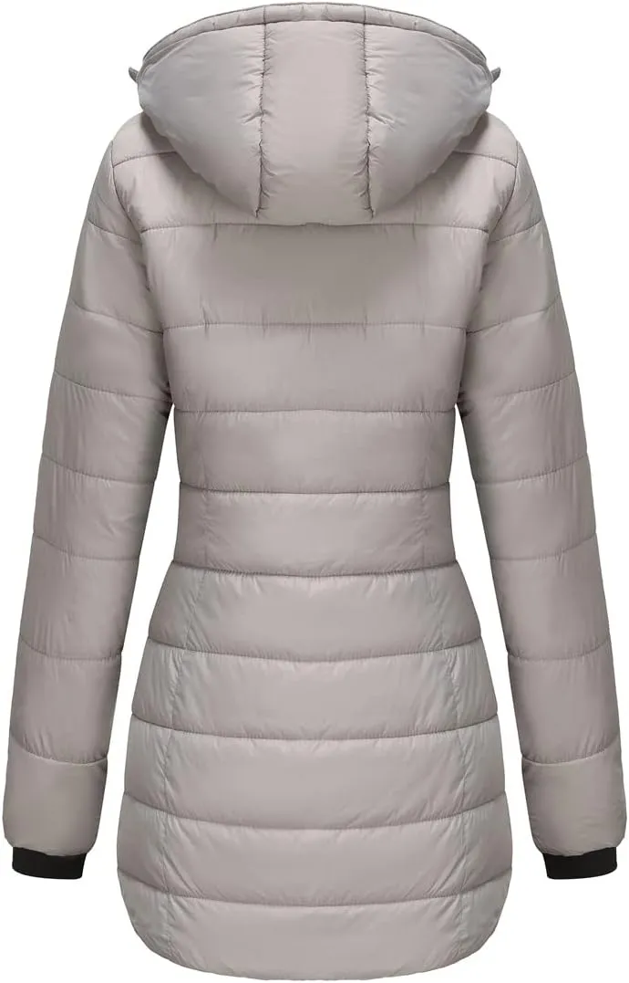 Kubbon Women’s Puffer Jacket Winter Thickened Warm Down Coats Casual Long Sleeve Padded Coats Outwear with Pockets