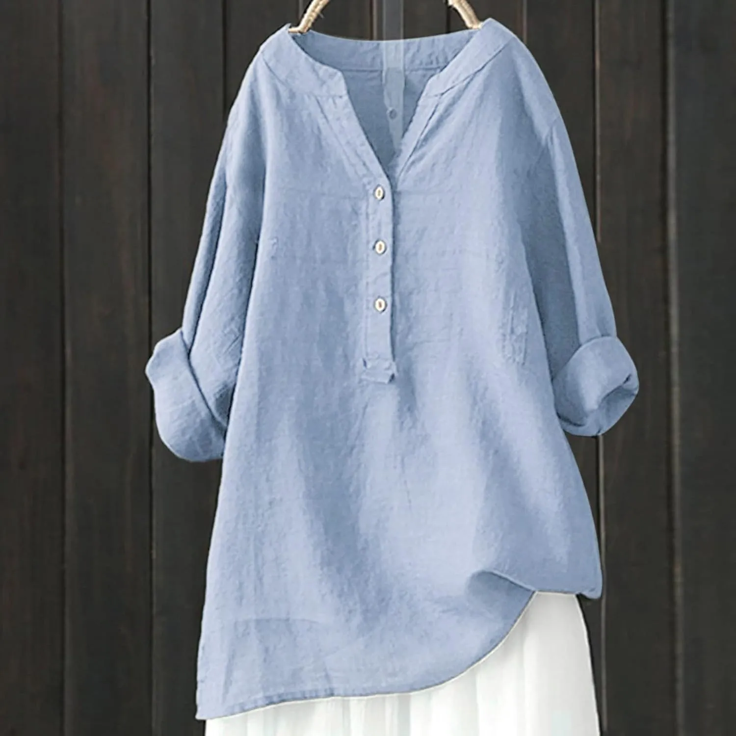 Linen Cotton Womens Long Sleeve Shirts Lace Crochet Long Sleeve V Neck Stretch Fitted Y2K Tops