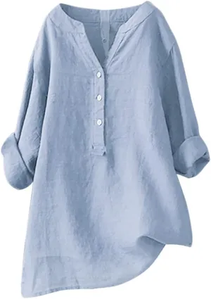 Linen Cotton Womens Long Sleeve Shirts Lace Crochet Long Sleeve V Neck Stretch Fitted Y2K Tops