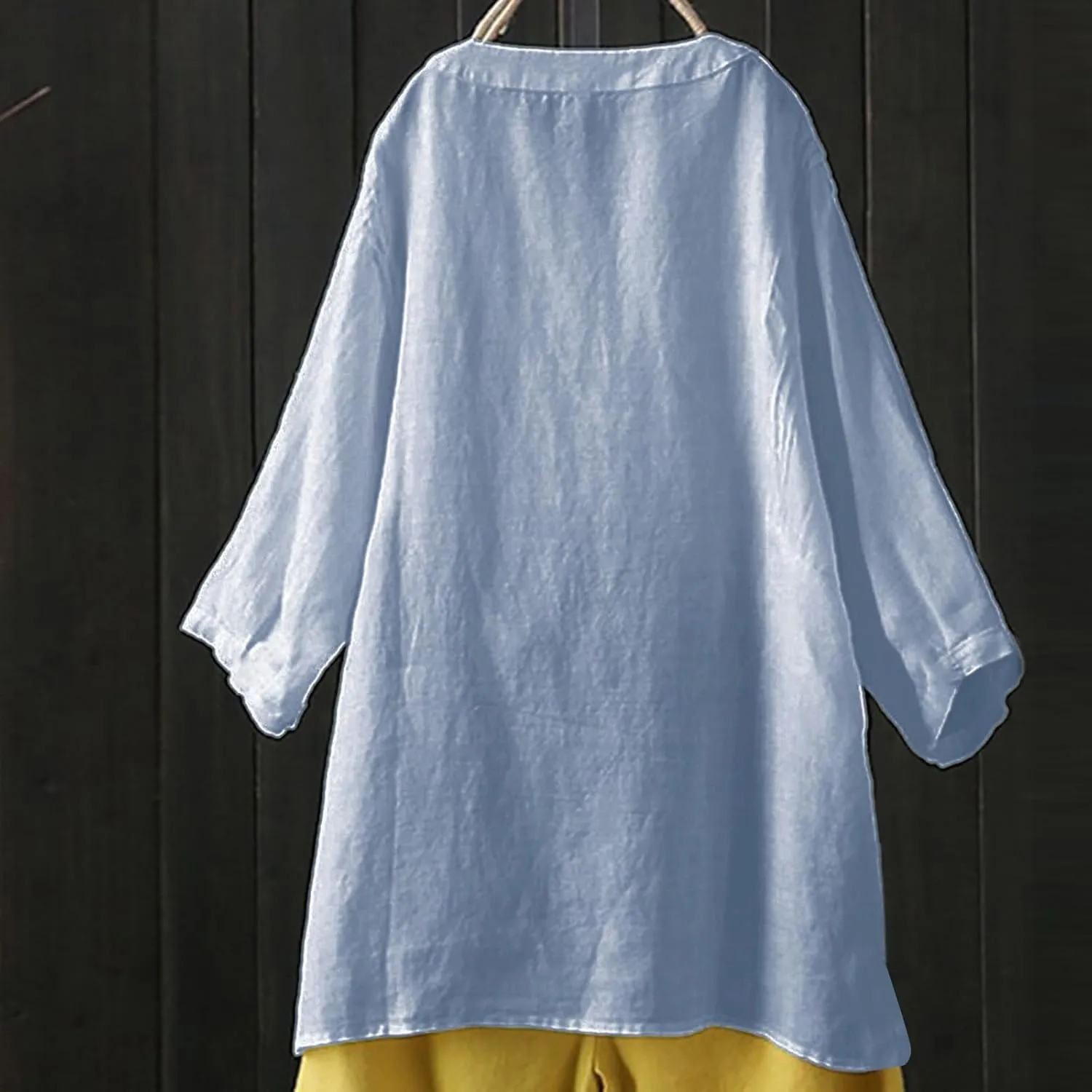 Linen Cotton Womens Long Sleeve Shirts Lace Crochet Long Sleeve V Neck Stretch Fitted Y2K Tops