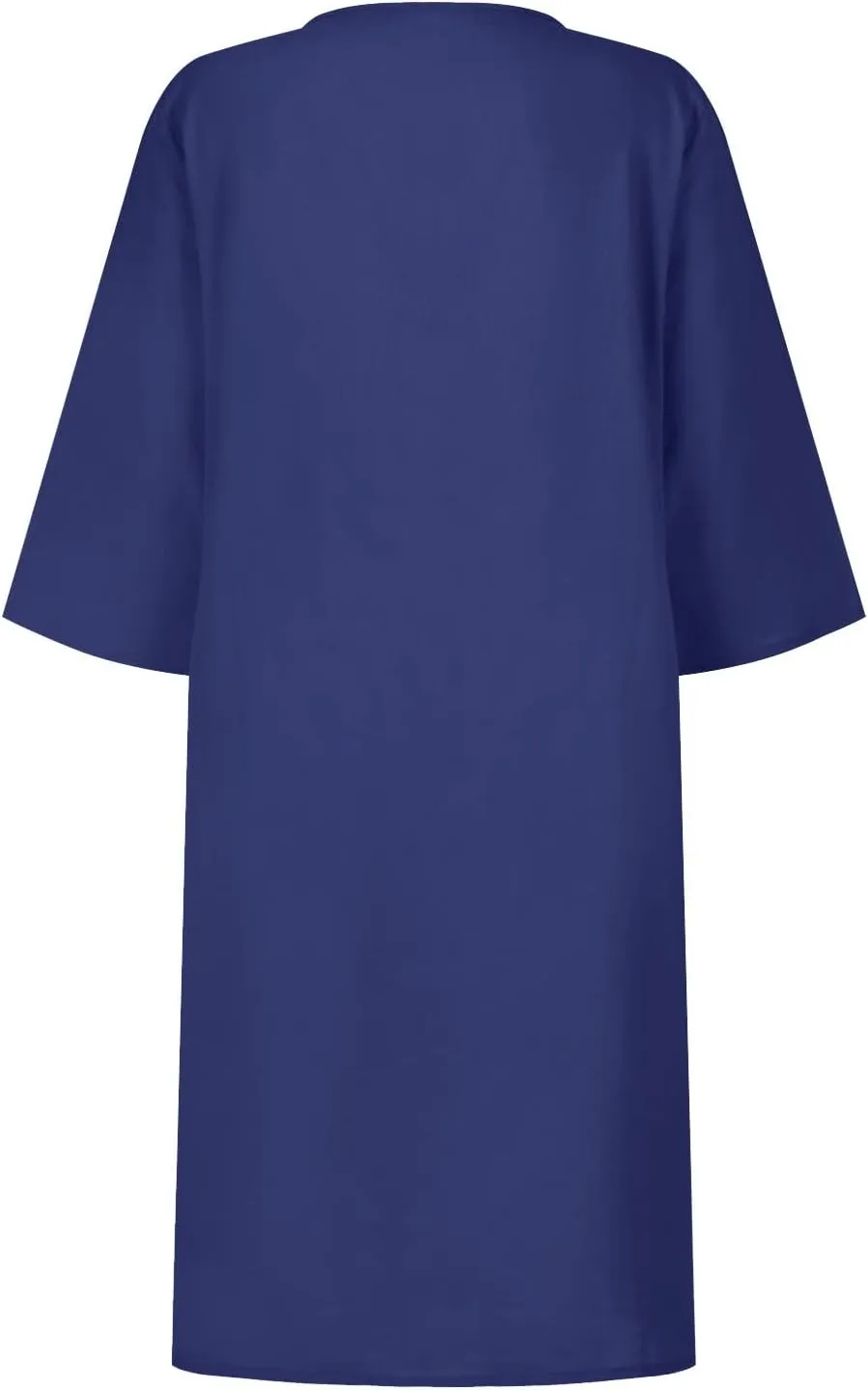 Linen Dresses for Women 2025 Casual Summer 3/4 Sleeve V Neck Knee Length Dress Mini Cruise Beach Vacation Sun Dresses