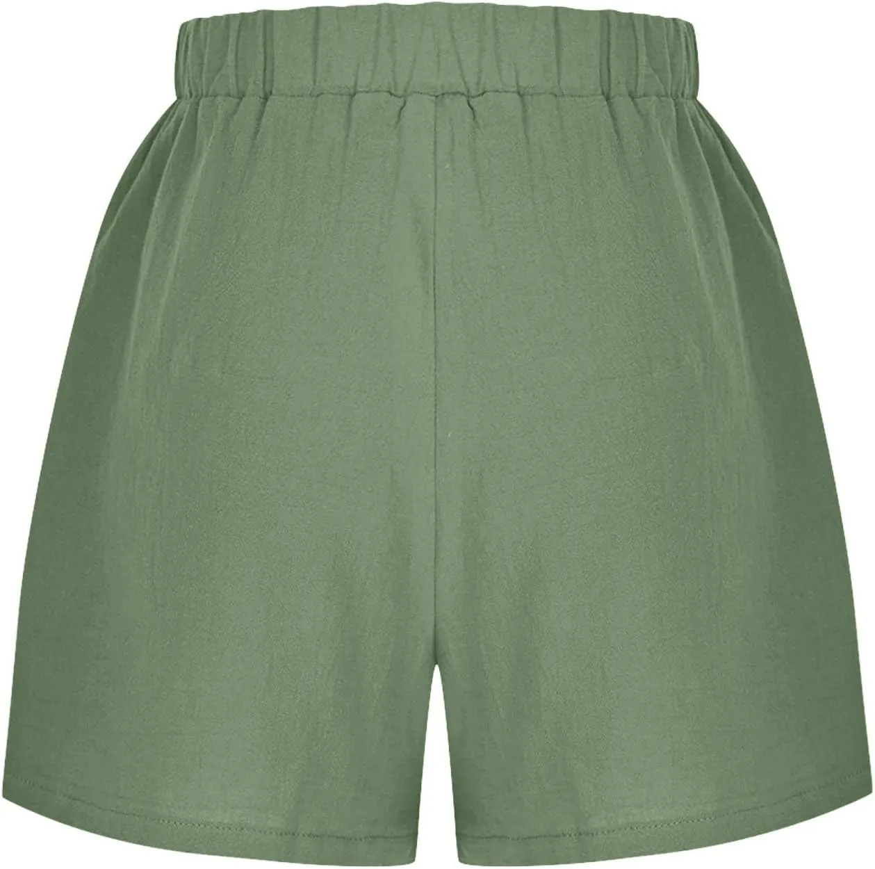 Linen Shorts for Women Summer Casual High Waisted Trousers Lightweight Drawstring Beach Loose Shorts with Pockets