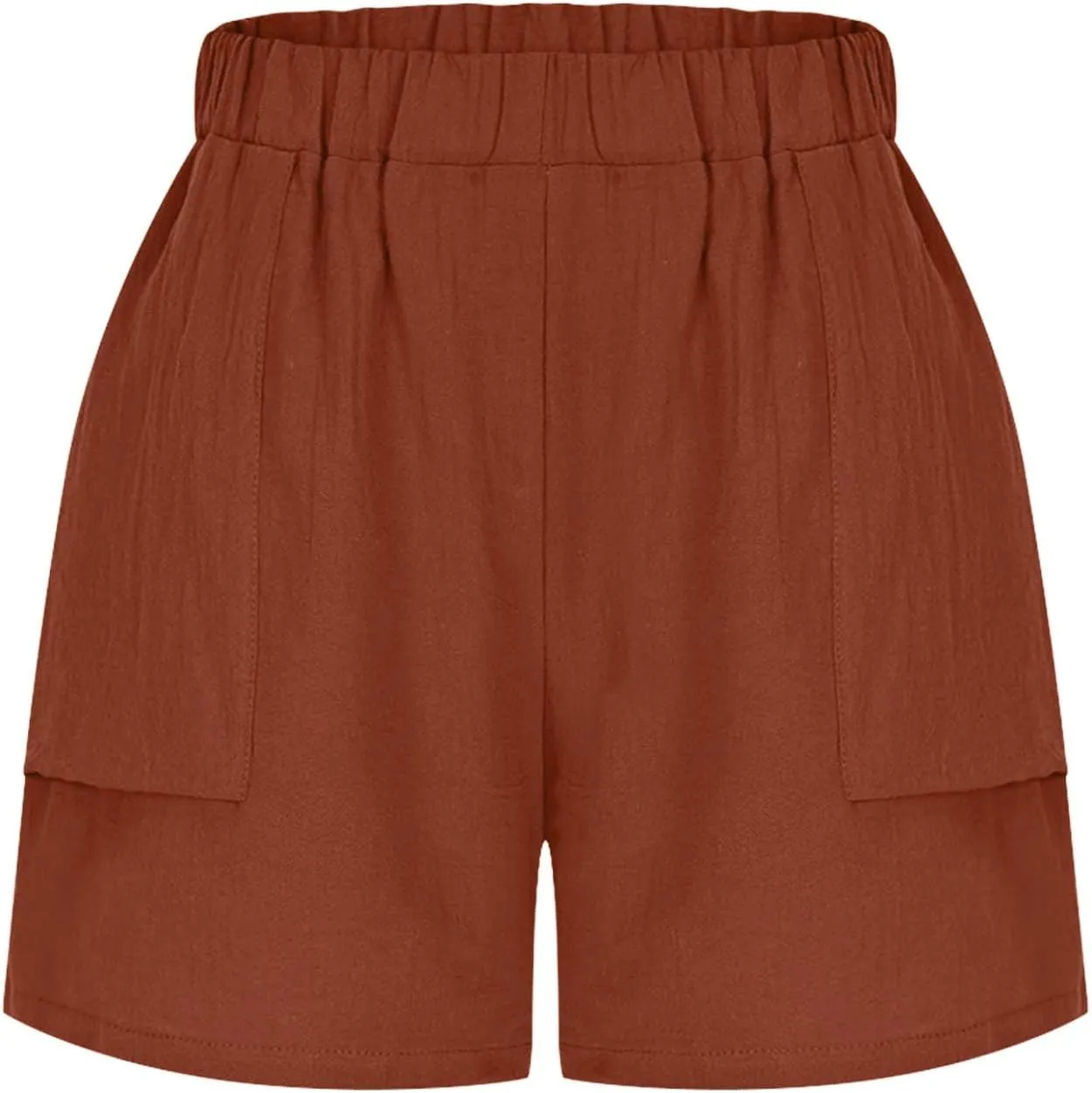 Linen Shorts for Women Summer Casual High Waisted Trousers Lightweight Drawstring Beach Loose Shorts with Pockets