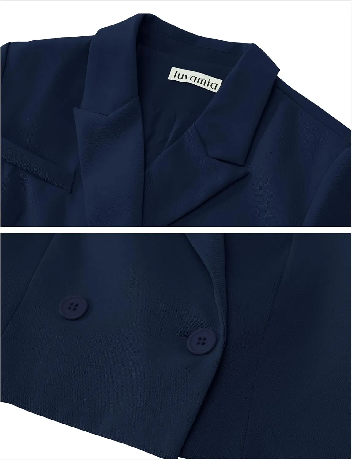 luvamia Cropped Blazers for Women Business Casual Open Front Long Sleeve Suit Jacket Trendy Oversized Work Office Blazer