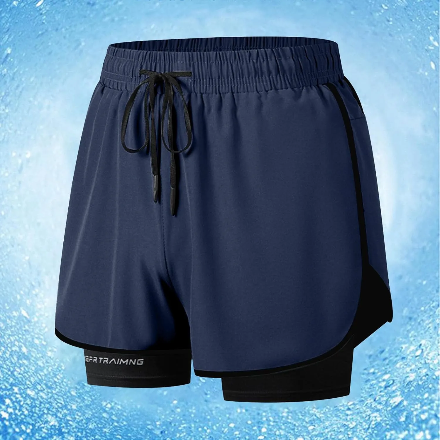 Men's 2 in 1 Running Shorts Quick Dry Workout Gym Short Pants with Compression Liner Tennis Training Athletic Shorts