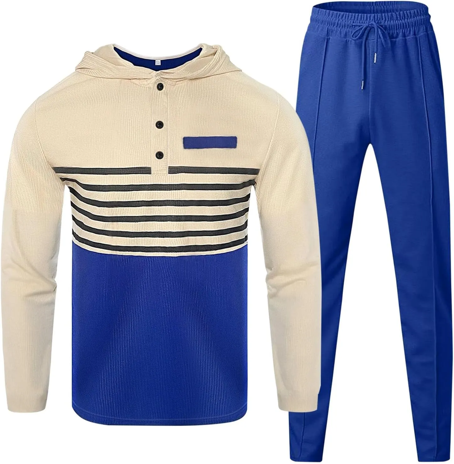 Men's Casual Active Tracksuits Leisure Hooded Solid Color Sweatshirt Long Men's Tracksuit 2 Piece Hooded Athletic