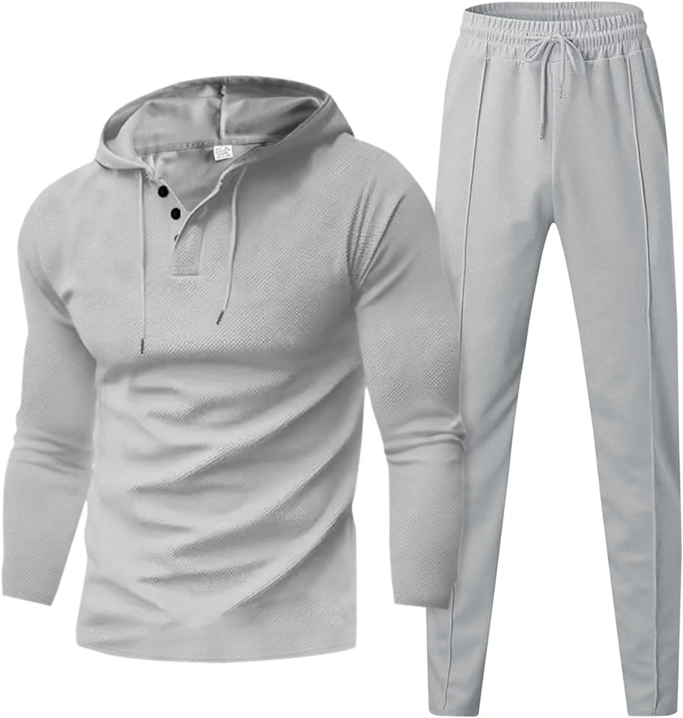 Men's Casual Active Tracksuits Leisure Hooded Solid Color Sweatshirt Long Men's Tracksuit 2 Piece Hooded Athletic
