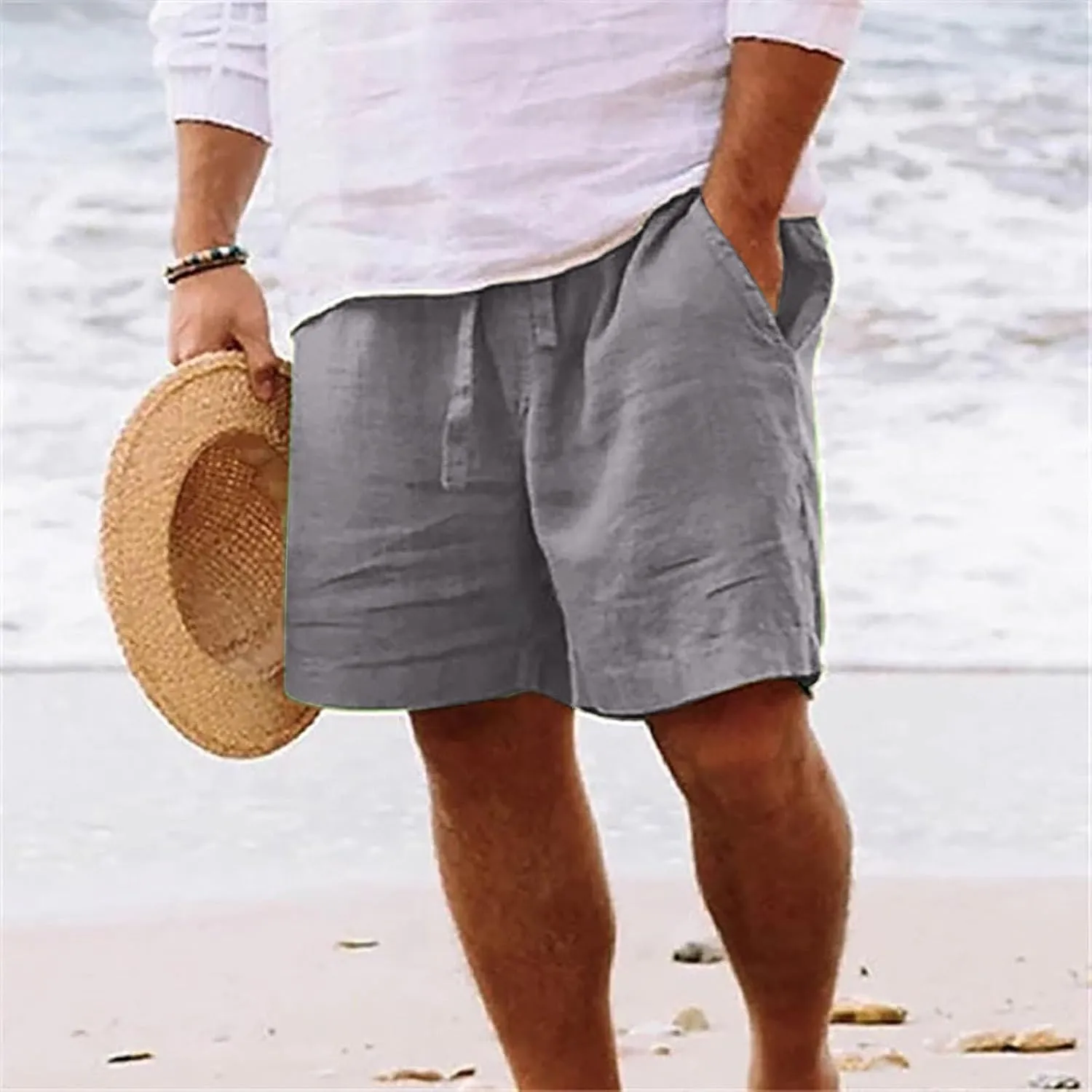 Men's Casual Shorts Athletic Summer Elastic Waist Short Pants Men Solid Comfort Fashionable Soft Shorts Pant 2025