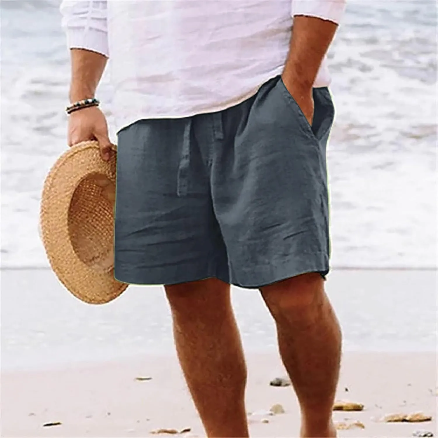 Men's Casual Shorts Athletic Summer Elastic Waist Short Pants Men Solid Comfort Fashionable Soft Shorts Pant 2025