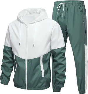 Men's Casual Tracksuit Athletic Sweatsuits Sweatshirt Hoodie Corset Sweatpants Jogging Sweatsuit Workout Athletic