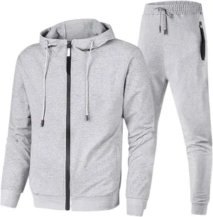 Men's Casual Tracksuit Athletic Sweatsuits Sweatshirt Hoodie Corset Sweatpants Jogging Sweatsuit Workout Athletic