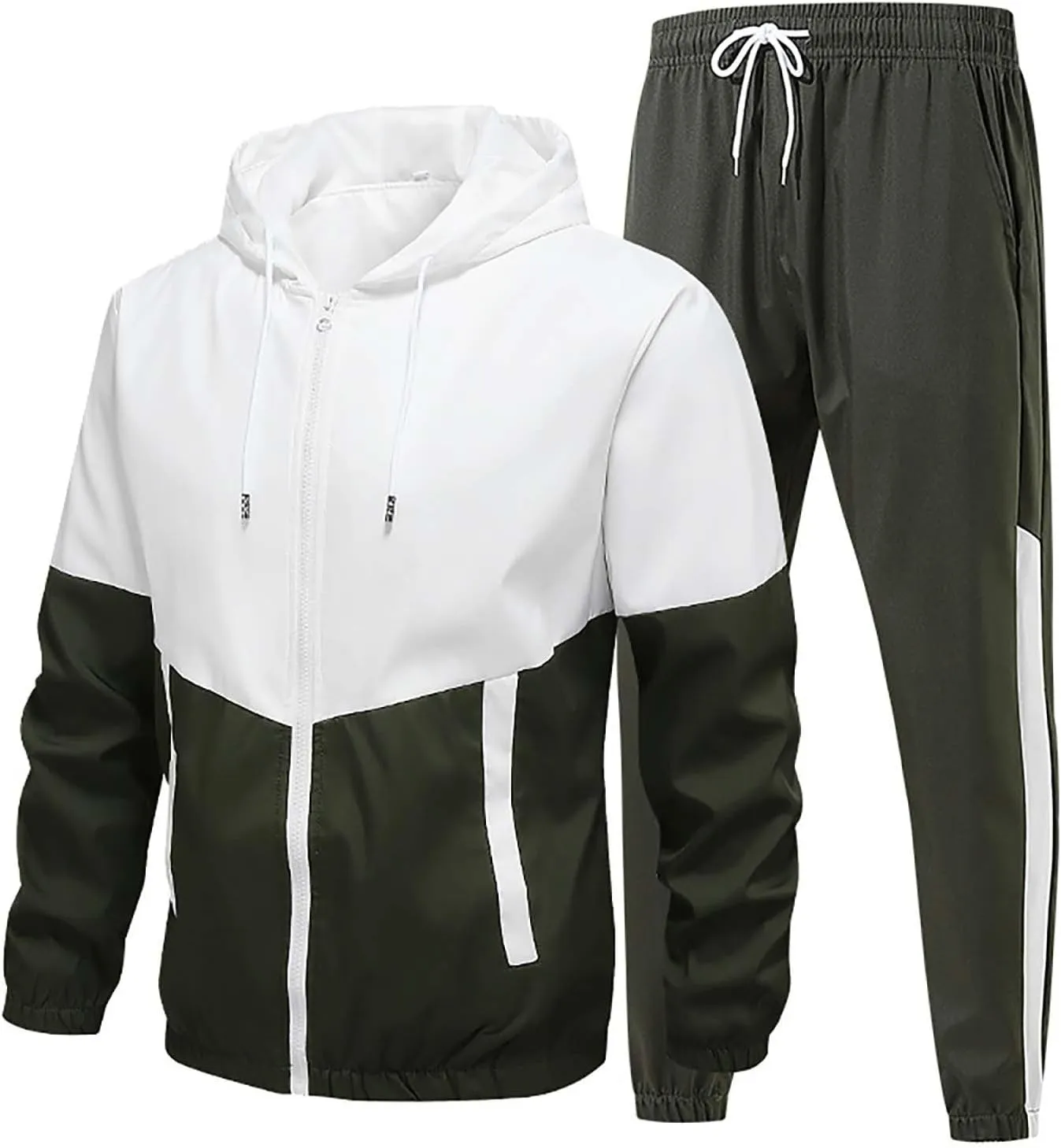 Men's Casual Tracksuit Athletic Sweatsuits Sweatshirt Hoodie Corset Sweatpants Jogging Sweatsuit Workout Athletic