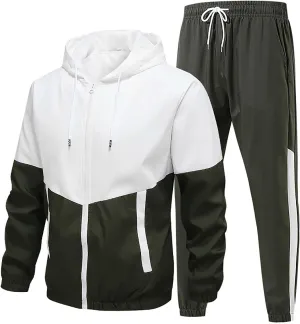 Men's Casual Tracksuit Athletic Sweatsuits Sweatshirt Hoodie Corset Sweatpants Jogging Sweatsuit Workout Athletic
