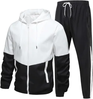 Men's Casual Tracksuit Athletic Sweatsuits Sweatshirt Hoodie Corset Sweatpants Jogging Sweatsuit Workout Athletic