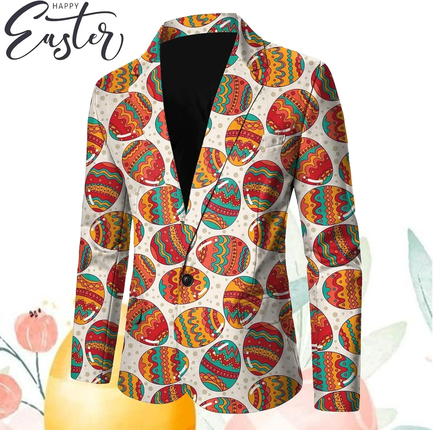 Men's Easter Bunny Egg Blazer Slim Fit Suit Birthday Wedding Party Tuxedo Suits Jacket Coats Lightweight Office Outwear