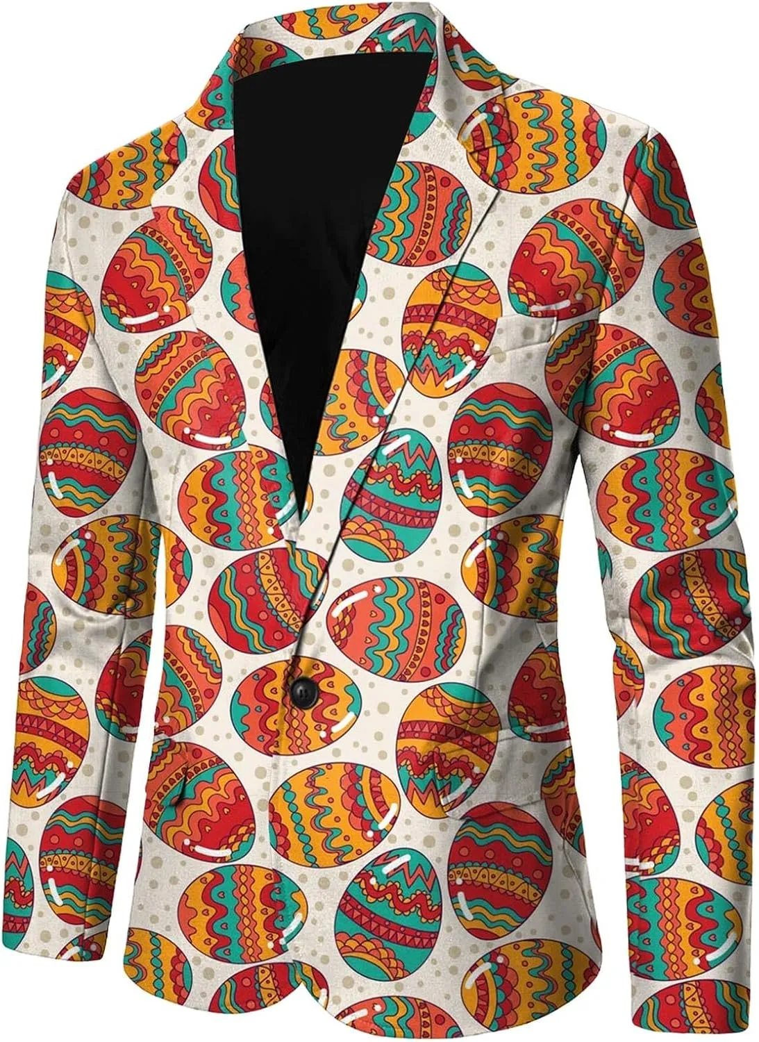 Men's Easter Bunny Egg Blazer Slim Fit Suit Birthday Wedding Party Tuxedo Suits Jacket Coats Lightweight Office Outwear