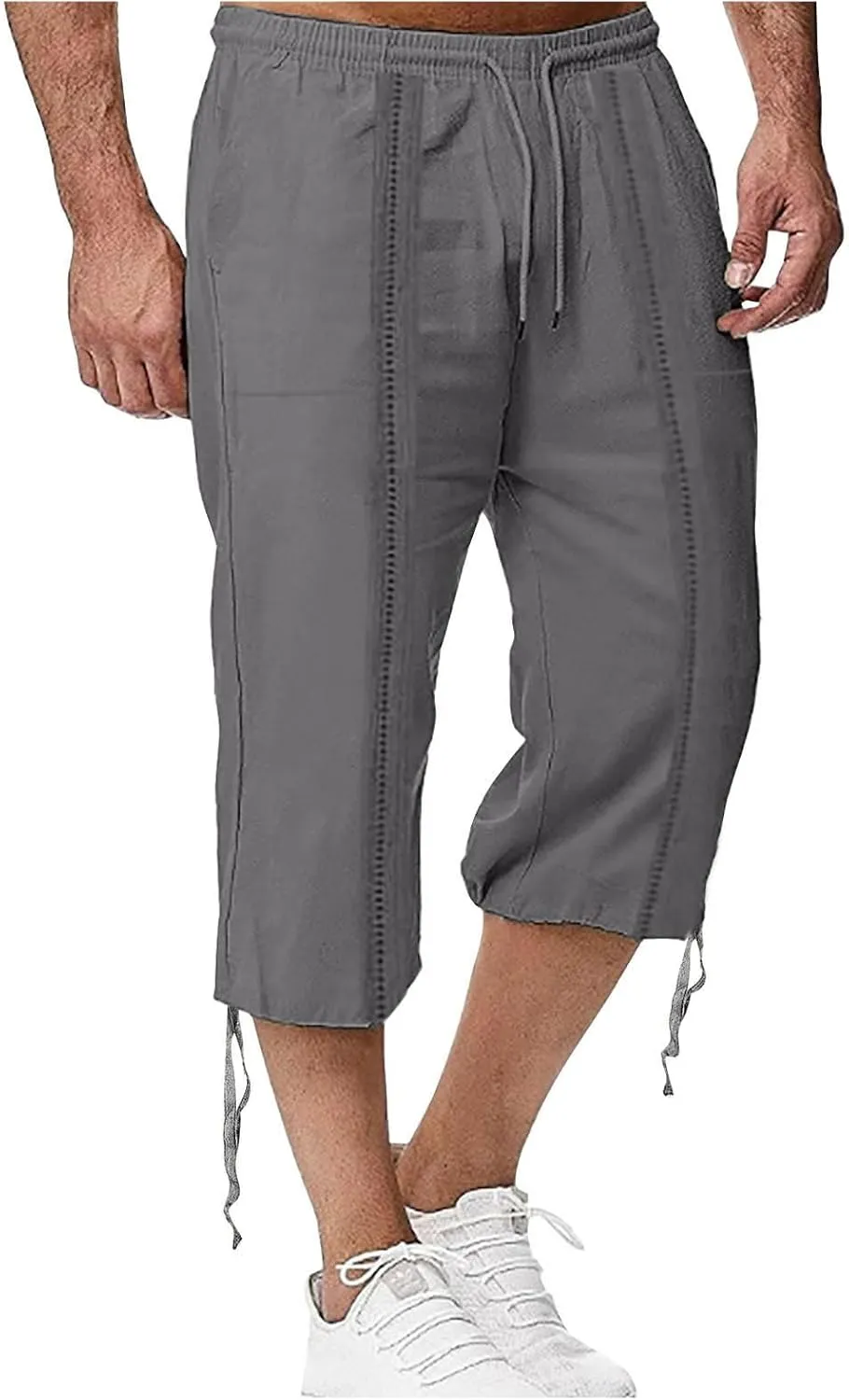 Men's Hawaiian Bermuda Shorts Elastic Waist Drawstring Pant Breathable Soft Shorts Summer Beach Vacation Shorts