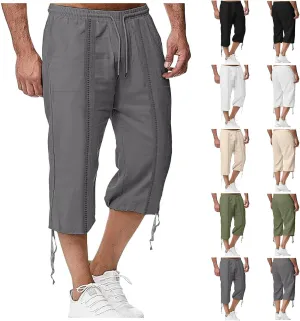 Men's Hawaiian Bermuda Shorts Elastic Waist Drawstring Pant Breathable Soft Shorts Summer Beach Vacation Shorts