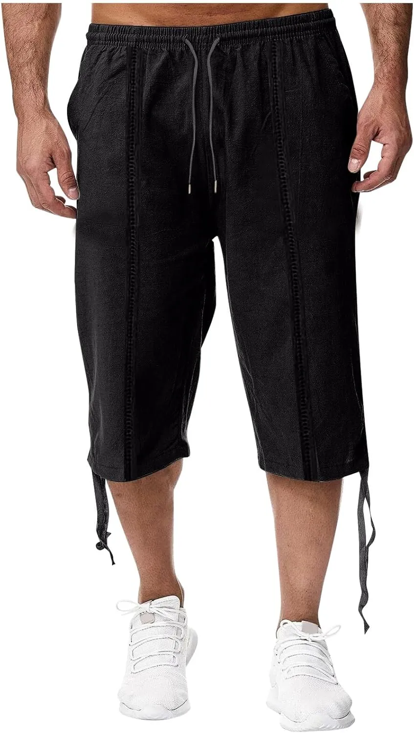 Men's Hawaiian Bermuda Shorts Elastic Waist Drawstring Pant Breathable Soft Shorts Summer Beach Vacation Shorts