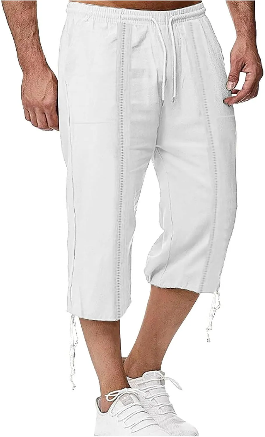 Men's Hawaiian Bermuda Shorts Elastic Waist Drawstring Pant Breathable Soft Shorts Summer Beach Vacation Shorts