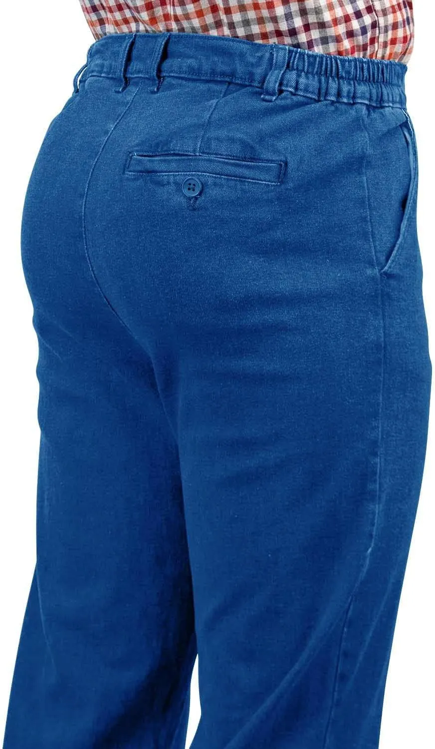 Men's HIGH-Rise Denim Straight Leg Jeans - Elasticated Stretchy Cotton