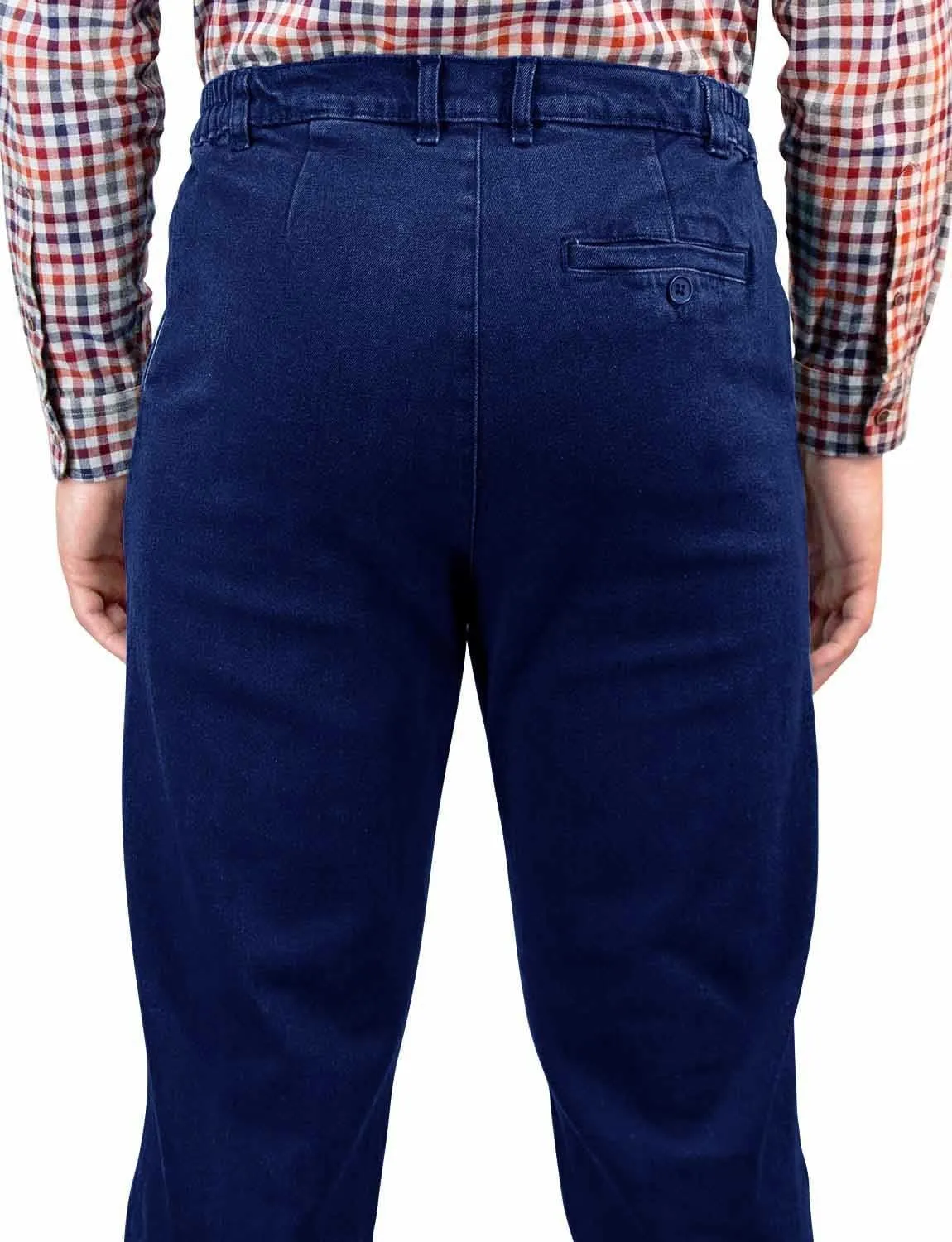Men's HIGH-Rise Denim Straight Leg Jeans - Elasticated Stretchy Cotton
