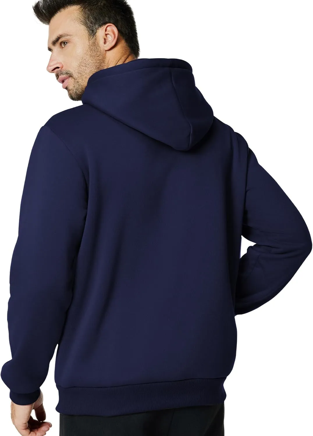 Mens Hooded Sweatshirt Casual Long Sleeve Fleece Hoodies Drawstring Workout Pullover with Kanga Pocket