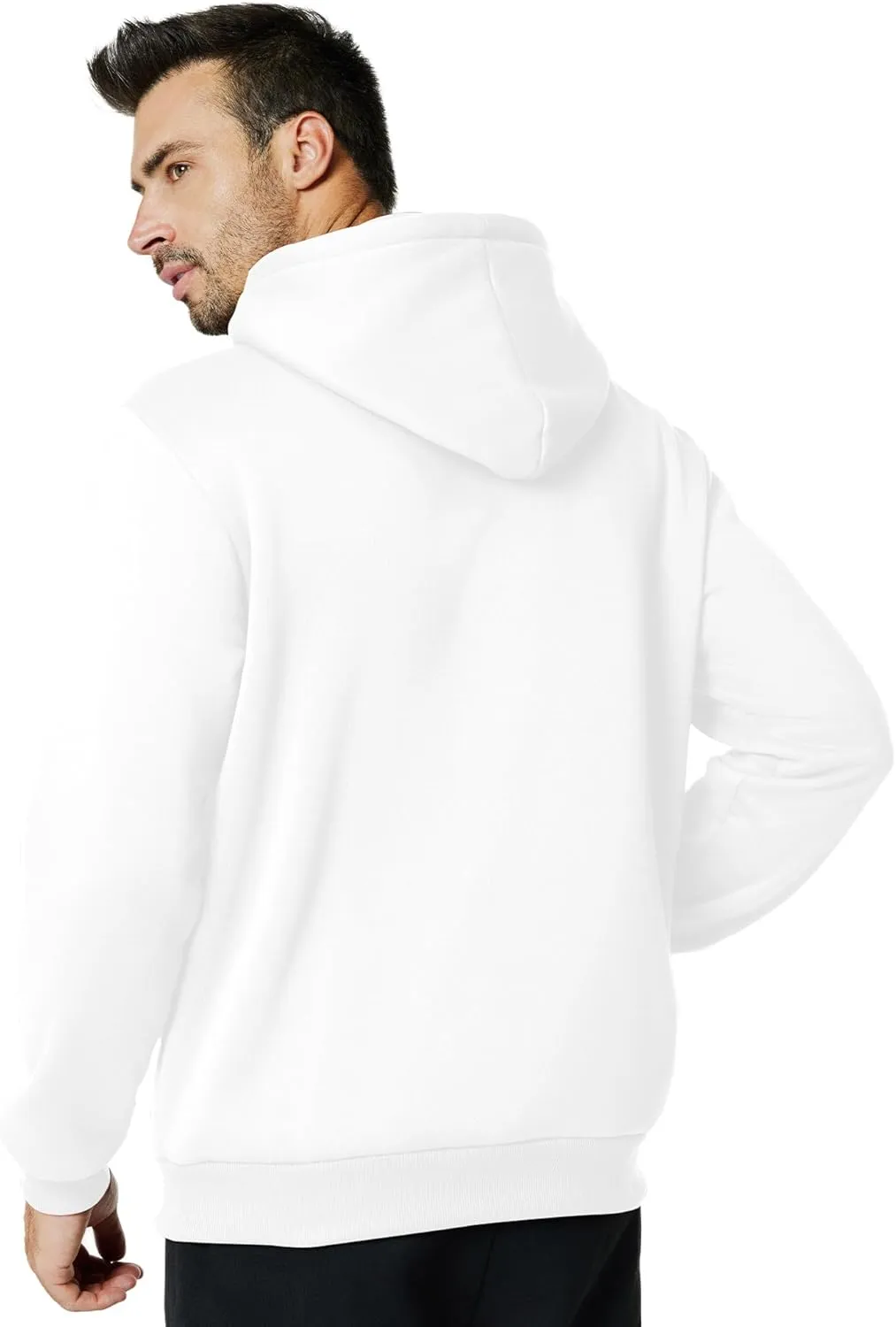 Mens Hooded Sweatshirt Casual Long Sleeve Fleece Hoodies Drawstring Workout Pullover with Kanga Pocket