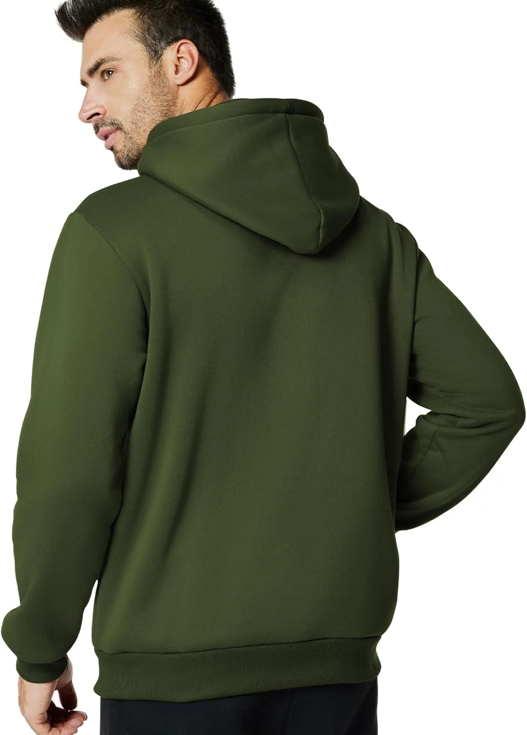 Mens Hooded Sweatshirt Casual Long Sleeve Fleece Hoodies Drawstring Workout Pullover with Kanga Pocket