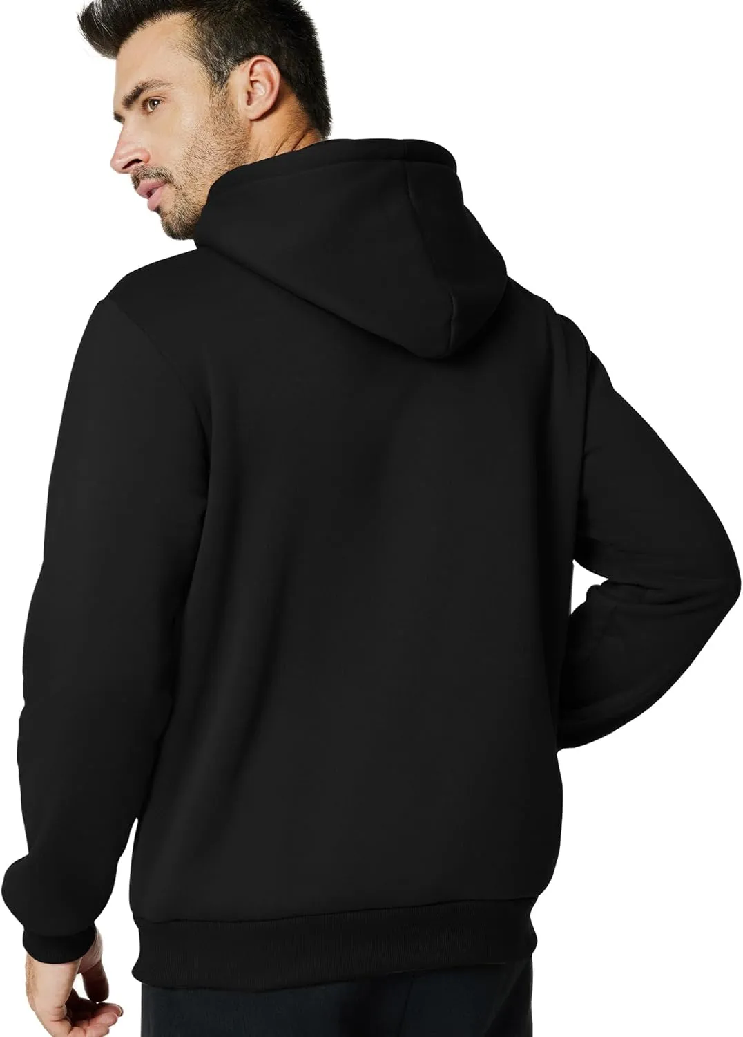 Mens Hooded Sweatshirt Casual Long Sleeve Fleece Hoodies Drawstring Workout Pullover with Kanga Pocket