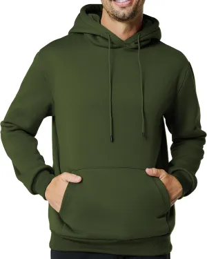 Mens Hooded Sweatshirt Casual Long Sleeve Fleece Hoodies Drawstring Workout Pullover with Kanga Pocket