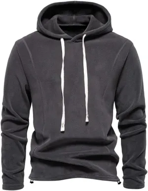 Mens Hooded Sweatshirt Casual Long Sleeve Fleece Hoodies Drawstring Workout Pullover with Pocket