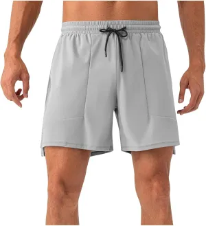 Mens Quick Dry Shorts Trendy 5 Inch Running Gym Athletic Short Pants Loose Moisture Wicking Training Workout Pants