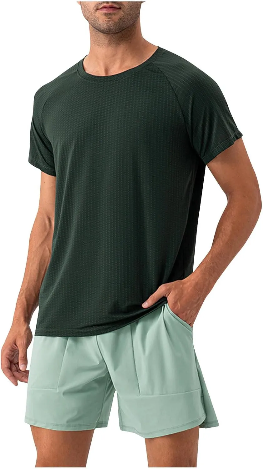 Mens Quick Dry Shorts Trendy 5 Inch Running Gym Athletic Short Pants Loose Moisture Wicking Training Workout Pants