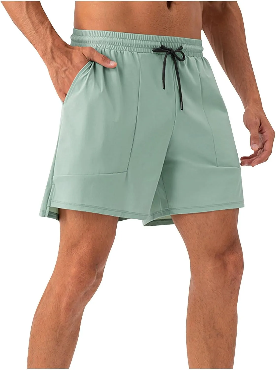 Mens Quick Dry Shorts Trendy 5 Inch Running Gym Athletic Short Pants Loose Moisture Wicking Training Workout Pants