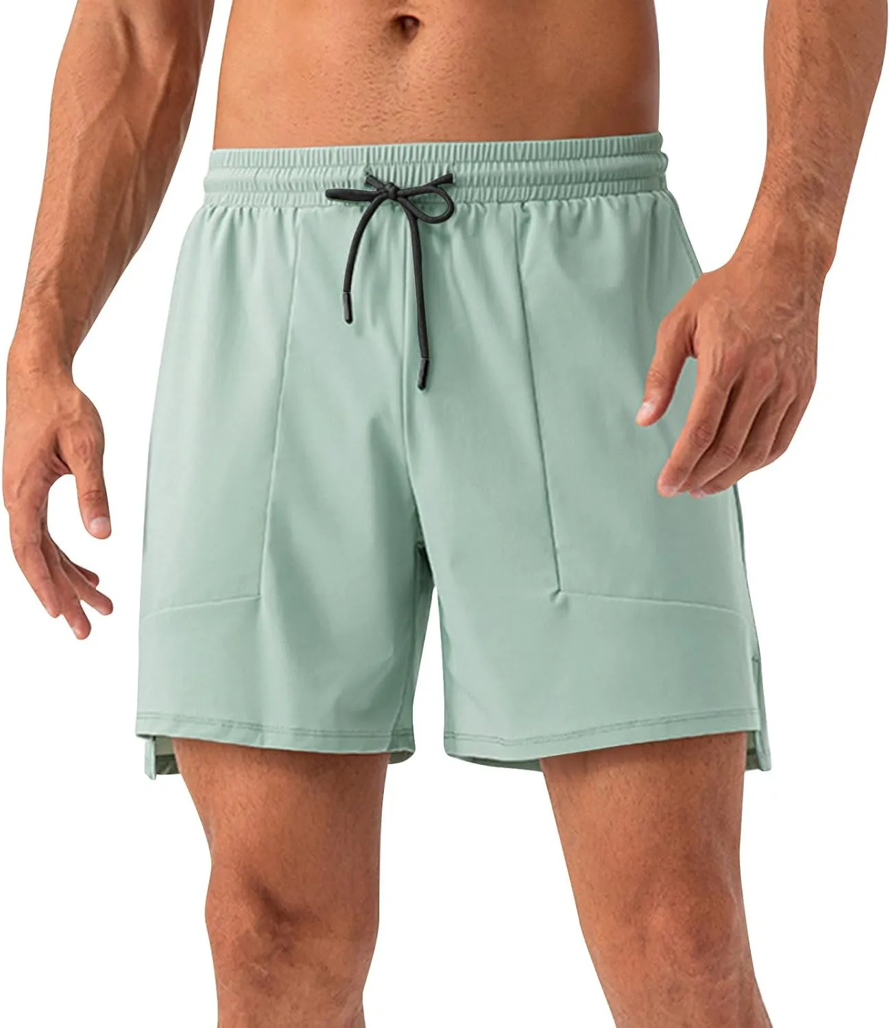 Mens Quick Dry Shorts Trendy 5 Inch Running Gym Athletic Short Pants Loose Moisture Wicking Training Workout Pants