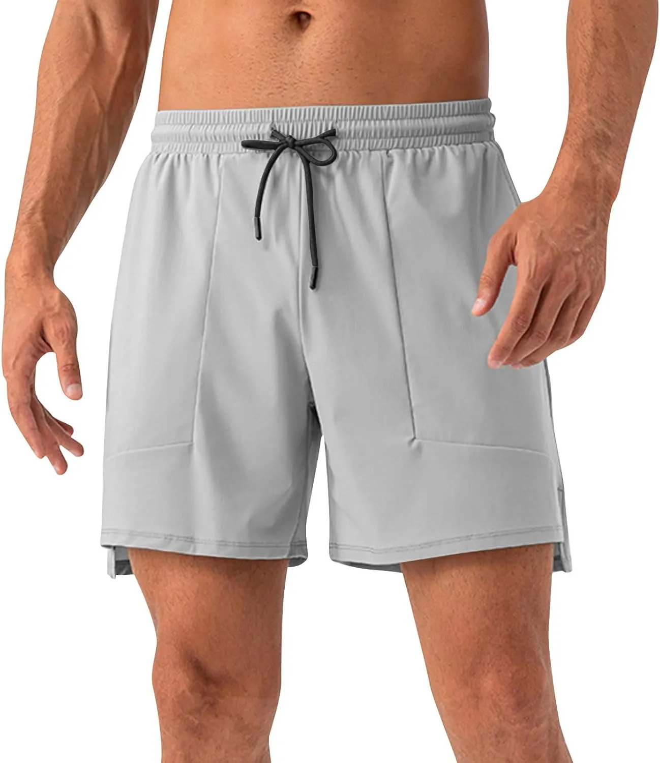 Mens Quick Dry Shorts Trendy 5 Inch Running Gym Athletic Short Pants Loose Moisture Wicking Training Workout Pants