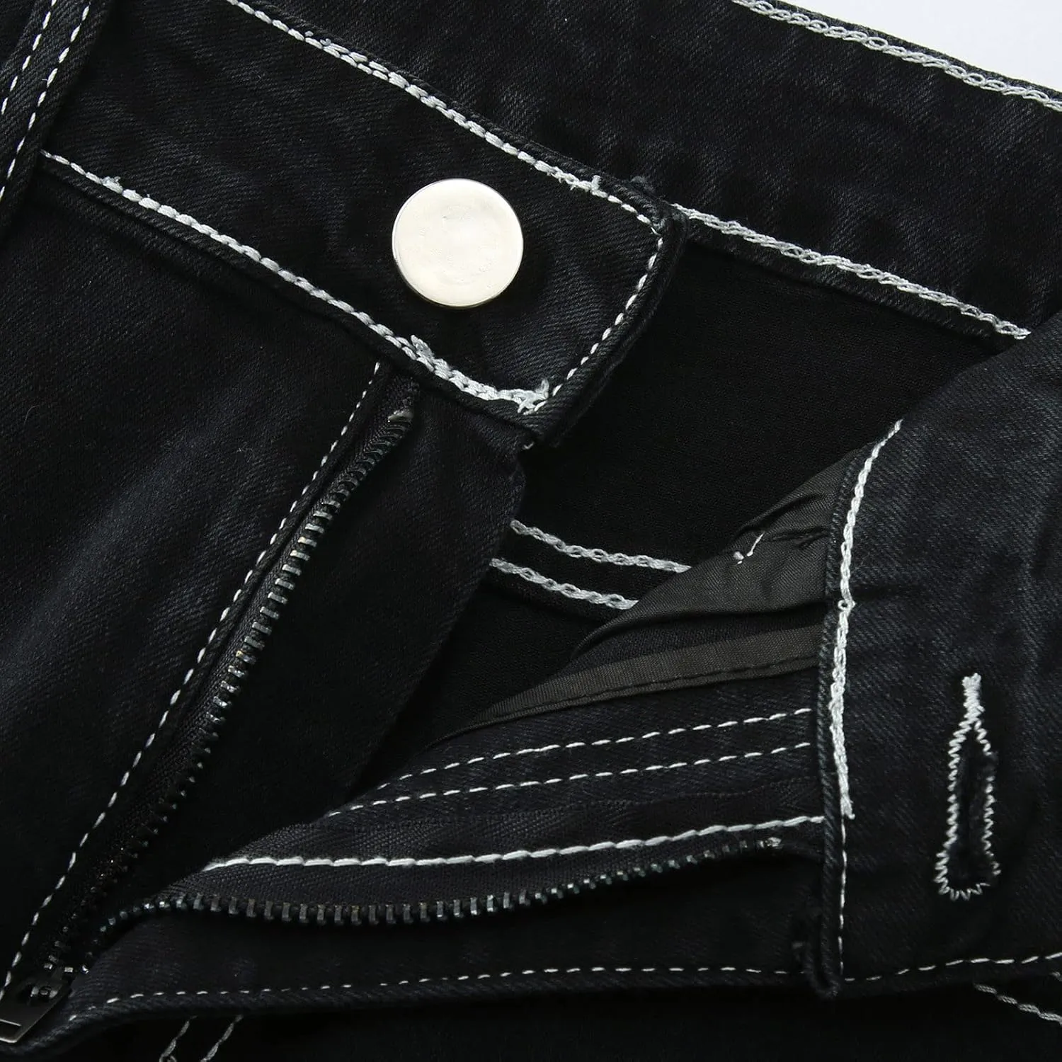 Mens Relaxed Fit Denim Jeans Distressed Stretch Straight Leg Denim Pants Washed Western Cowboys Casual Jean Jegggings