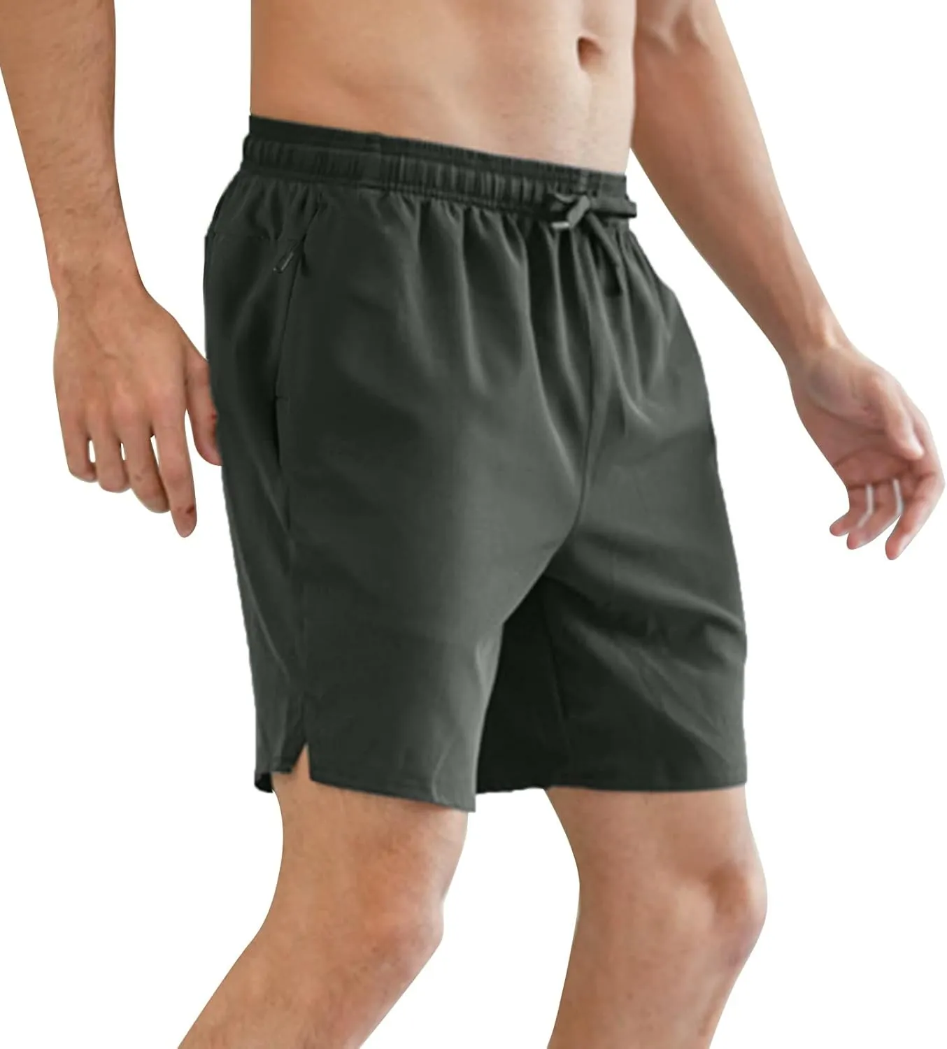 Mens Running Athletic Shorts 7 Inch Lightweight Quick Dry Sports Gym Workout Shorts with Zipper Pockets Big and Tall