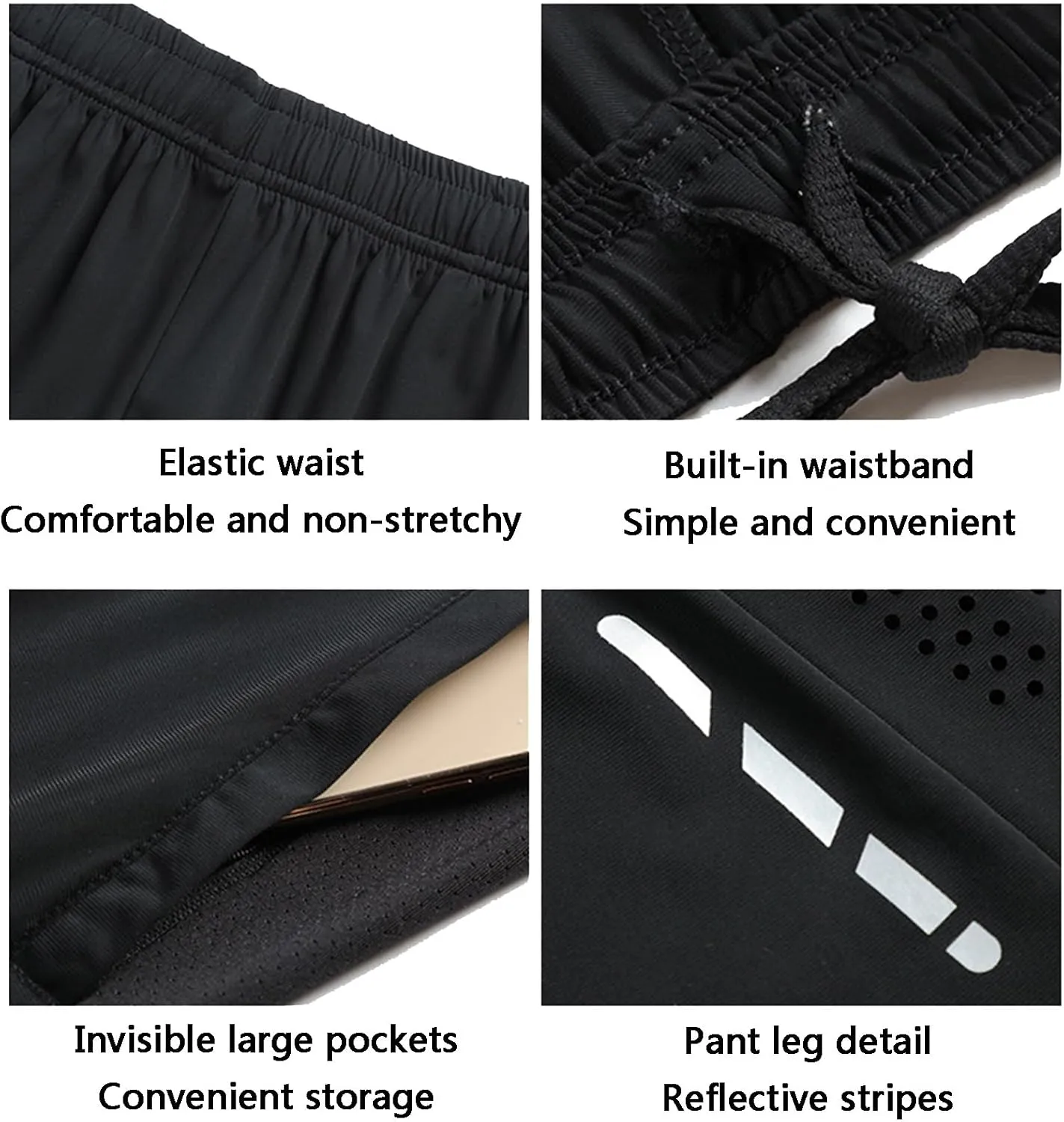 Men's Running Shorts with Zipper Pockets, Lightweight Quick Dry Gym Workout Athletic Shorts for Summer