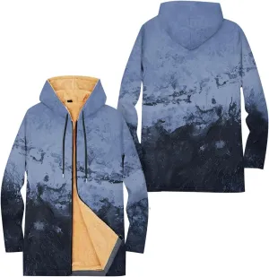 Mens Sherpa Hoodie Full-Zip Casual Fleece Hoodies Warm Winter Heavyweight Hooded